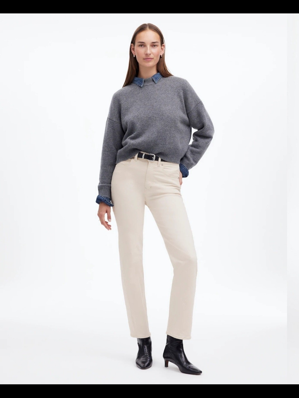 Madewell The '90s Straight Jeans NWT Size 23 Cream Ecru High Rise